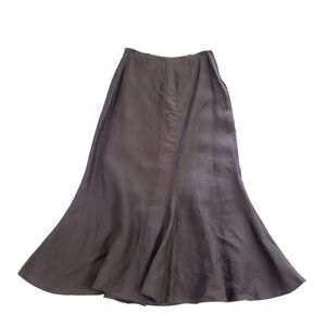 Linen Midi Skirt Fishtail Helene Sidel 8 Choc Brown Western Cottage Equestrian
